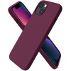 Husa iPhone 14 Plus, Silicon Catifelat cu Interior Microfibra, Burgundy